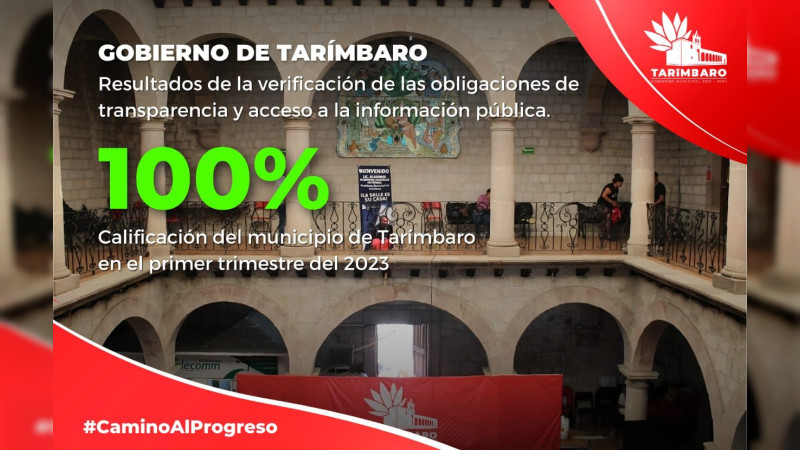Gobierno de Tarímbaro cumple con las obligaciones de transparencia