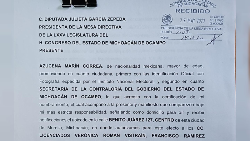 Solicitan juicio político contra el “Auditor Carnal” de Michoacán 