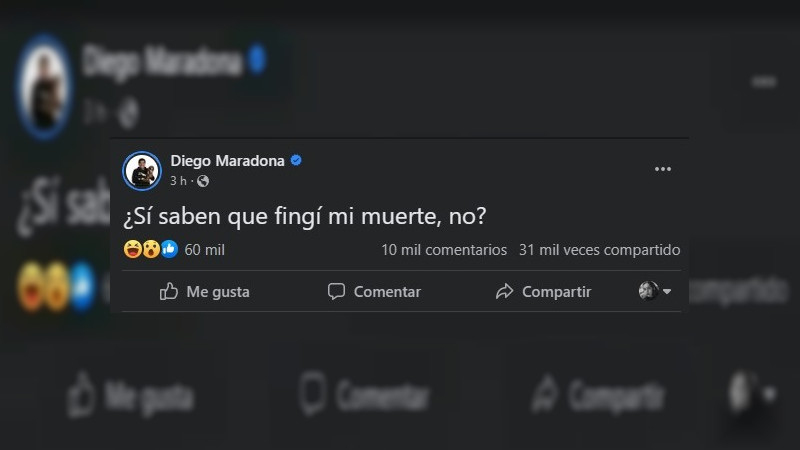 Hackean cuenta de Maradona en Facebook