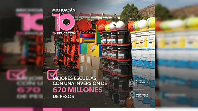 Invierte SEE Michoacán 670 mdp para dignificar espacios educativos en Michoacán