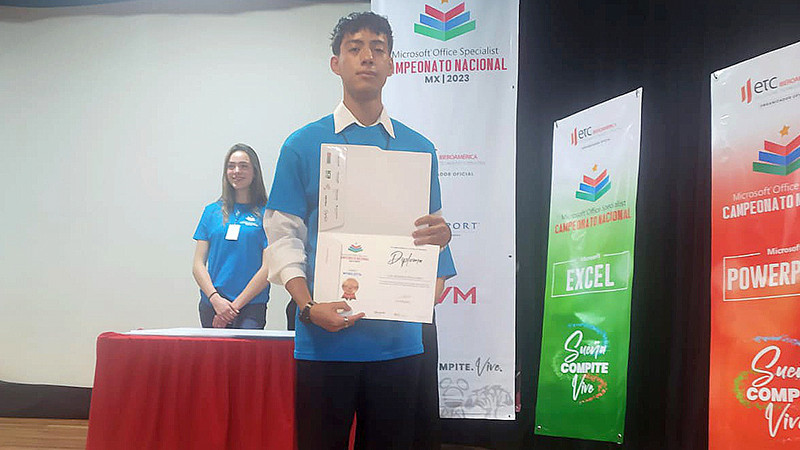 Alumno del Conalep gana tercer lugar en Campeonato Microsoft Office Specialist 