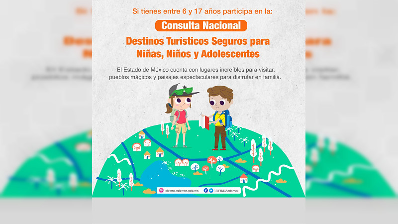 DIF Michoacán invita a participar a niña y niños en consulta de destinos turísticos 