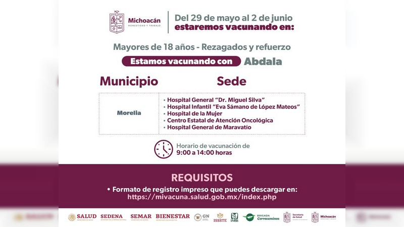 Anuncian vacunación contra COVID-19 en 71 municipios de Michoacán