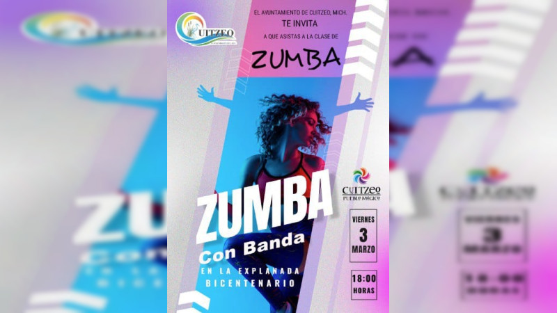 Realizarán evento de Zumba con Banda en Cuitzeo 