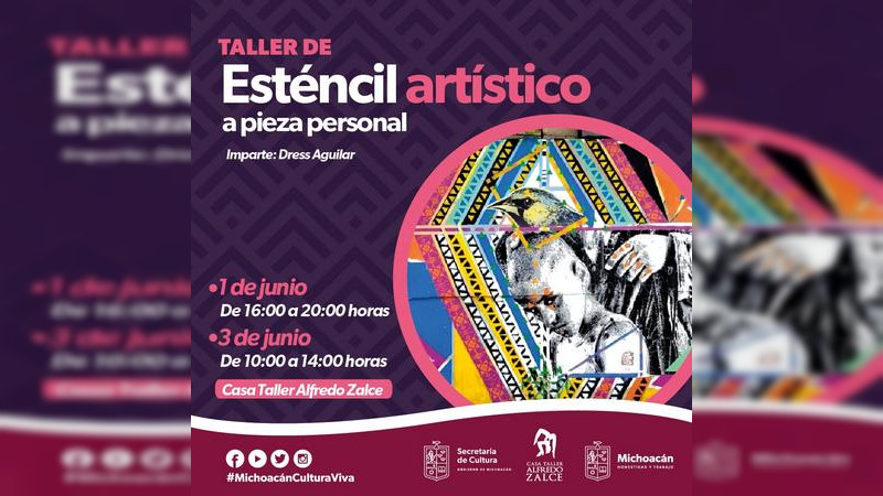 Abre Secum taller de esténcil artístico en Morelia 