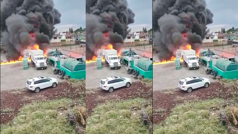 Explota tanque de diésel en base de autobuses en Cholula 
