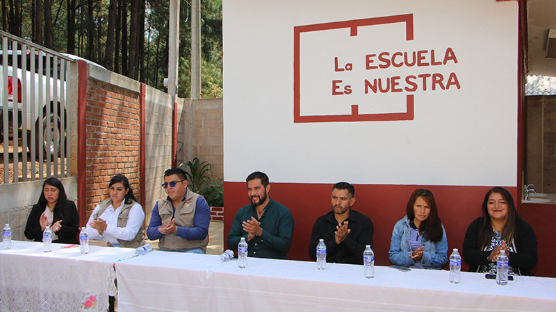 Inauguran los trabajos de rehabilitación de la Escuela Miguel Hidalgo en la localidad de Piedra Gorda en Ciudad Hidalgo