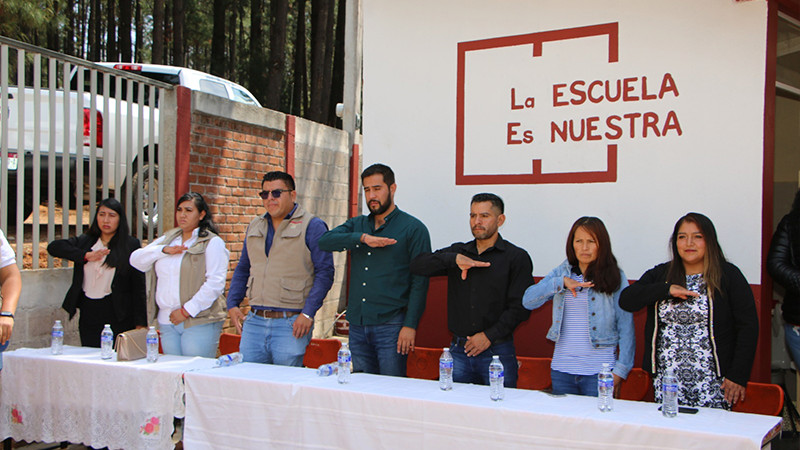 Inauguran los trabajos de rehabilitación de la Escuela Miguel Hidalgo en la localidad de Piedra Gorda en Ciudad Hidalgo