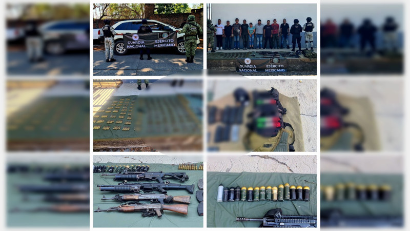 Detienen a célula armada en Aguililla: Les aseguran más de mil cartuchos, armas y 15 explosivos 