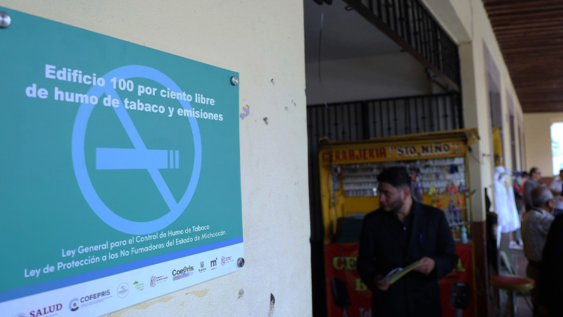 Salud Michoacán declara libre de humo de tabaco al mercado Nicolás Bravo de Morelia