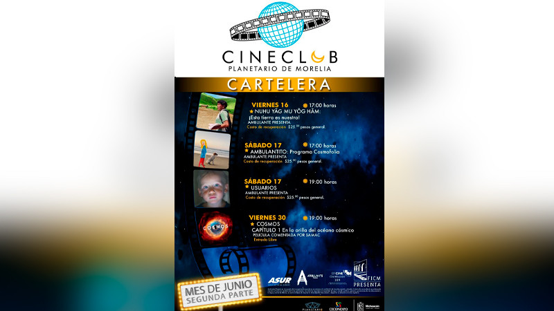 En junio, Planetario de Morelia proyectará 9 cintas en su Cine Club