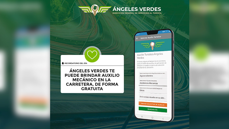Cubre a Michoacán la app móvil de auxilio carretero de Ángeles Verdes: Sectur