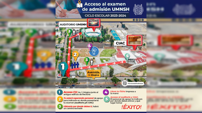 Este fin de semana inicia aplicación de exámenes de nuevo ingreso a la UMSNH 