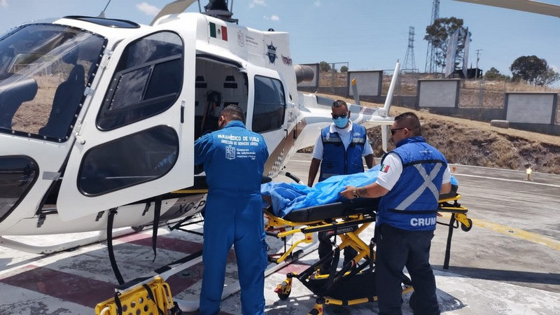 SSP traslada vía aérea de Morelia a la CdMx a paciente con quemaduras 