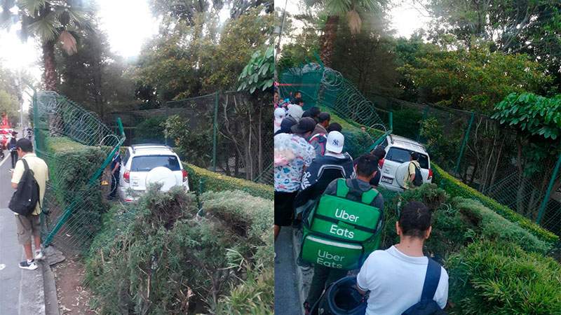 Impacta su vehículo contra barda perimetral de Zoológico de Morelia 