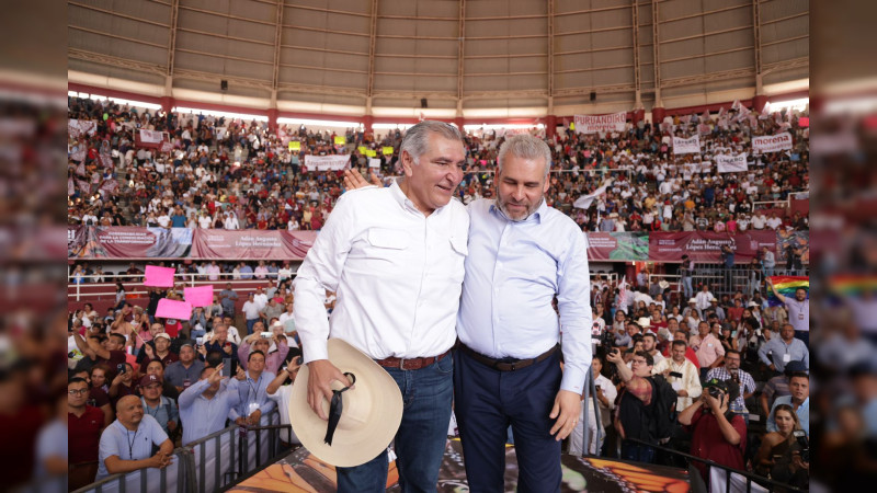 Con apoyo de Adán Augusto, Michoacán hoy tiene gobernabilidad: Bedolla 
