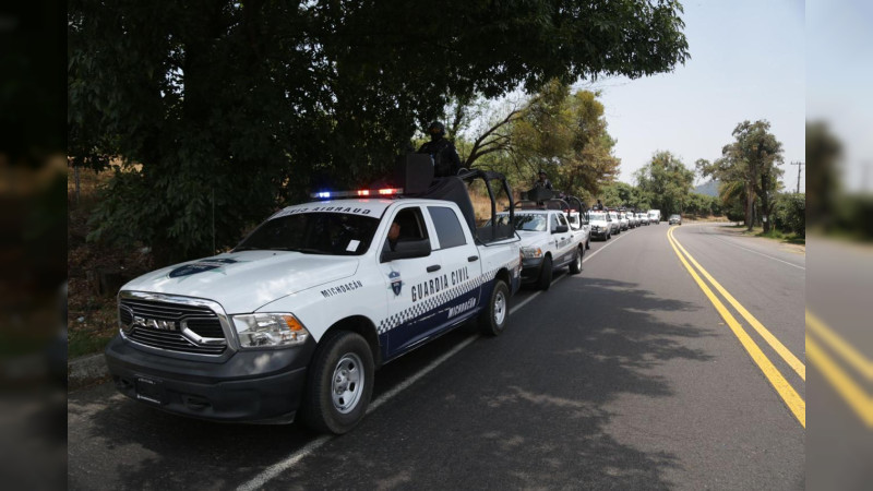 Luego de los bloqueos reportados en Uruapan, Michoacán, la SSP intensifica operativo interinstitucional en la región