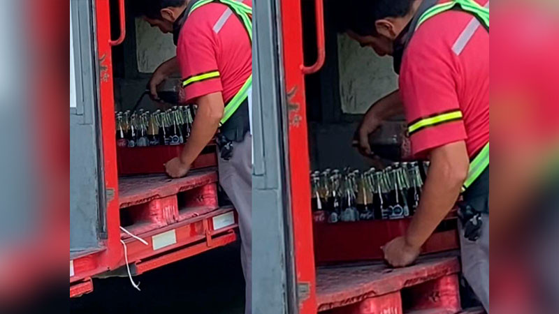 Viral: Cachan a trabajador de Coca-Cola rellenando botellas sucias de refresco 