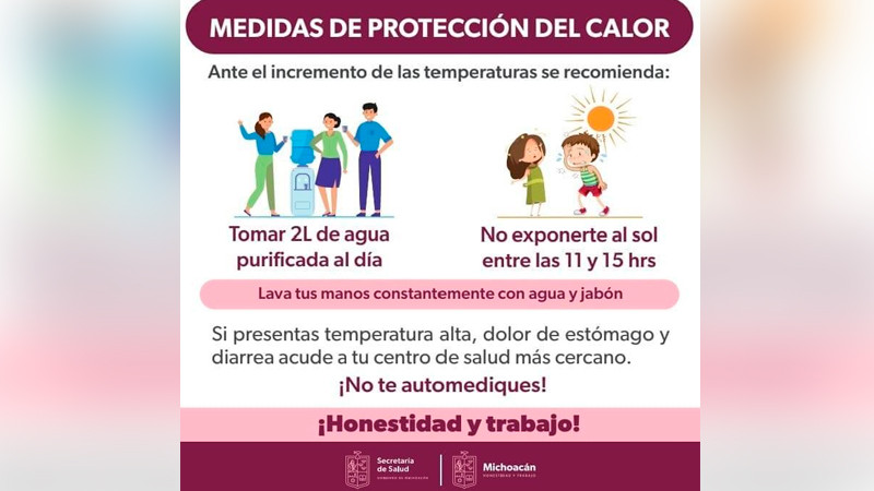 Pide SSM extremar precauciones por altas temperaturas en la tierra de Michoacán 