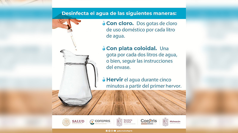Salud Michoacán llama a consumir agua de calidad y a mantenerse hidratado 
