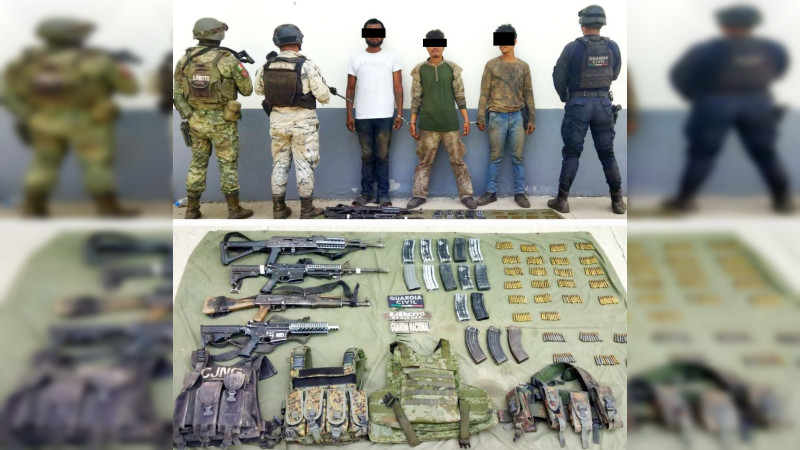 Emboscada al Ejército en Apatzingán deja un abatido, 3 detenidos y armamento asegurado 