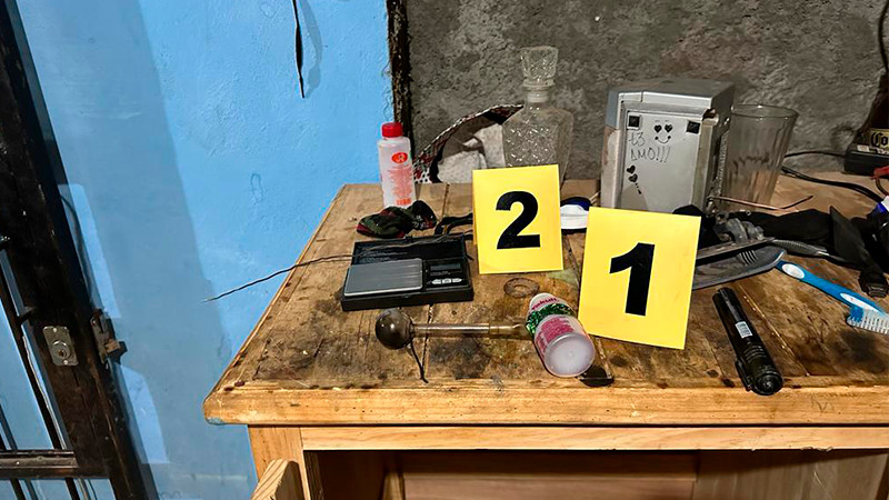 Sedena, FGE y GN aseguran sustancias ilícitas y detienen a tres personas en Lagunillas, Michoacán
