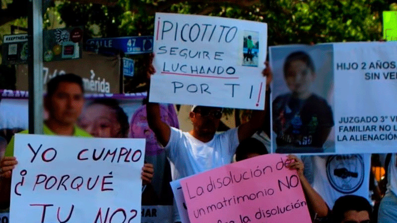 En Yucatán, papás realizan marcha para denunciar que juzgados familiares complican ver a sus hijos 