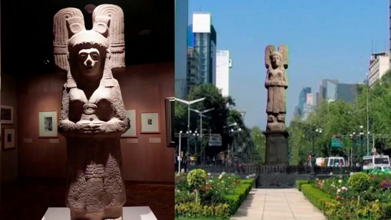 Colocan vallas metálicas frente a la Glorieta de la Mujer por estatua de la Joven de Amajac en CDMX 