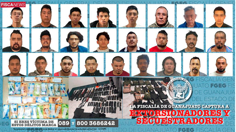 Desarticula FGE células de extorsionadores y secuestradores en Guanajuato 
