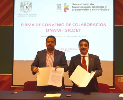 Firman convenio la UNAM Campus Morelia y la Sicdet para promover actividades científicas y culturales 