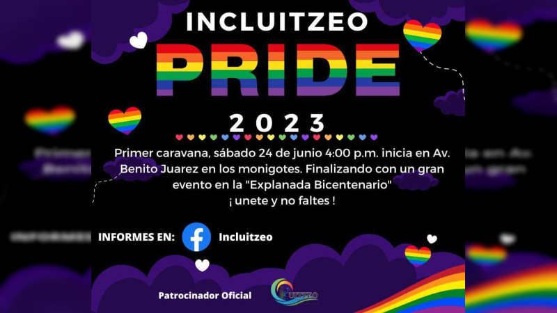Este sábado en Cuitzeo, la Caravana “Incluitzeo Pride 2023” 