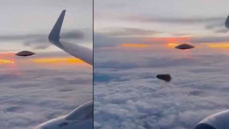 Captan supuesto ovni siguiendo un avión en cielo de Canadá; genera polémica 