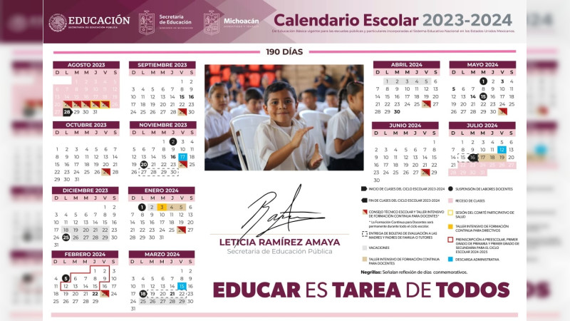 Ya hay calendario oficial para el ciclo escolar 2023-2024: SEE