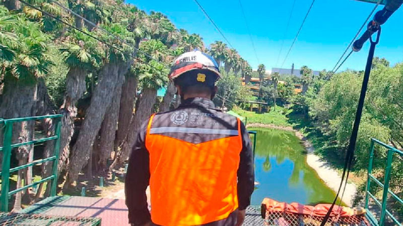 Protección Civil de NL suspende atracciones del Parque Fundidora, tras caída de niño de tirolesa