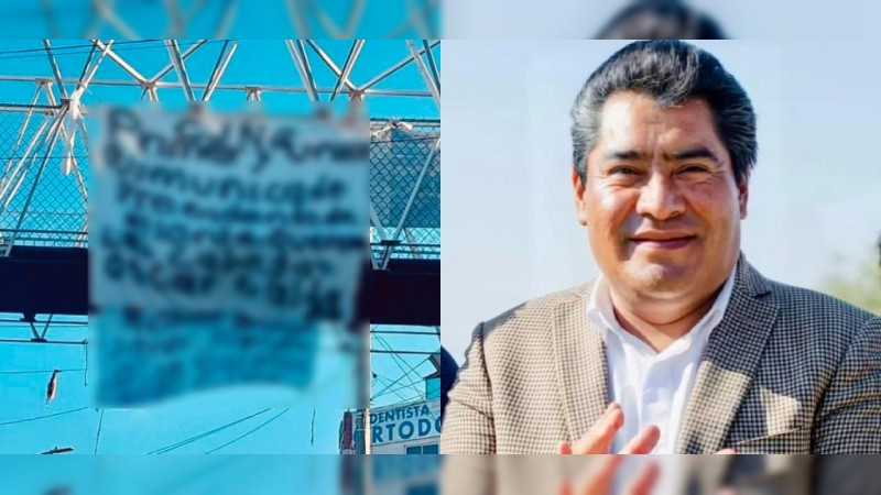 Aparece manta firmada por Jalisco, contra Alcalde y funcionarios de Zacatelco, Tlaxcala 