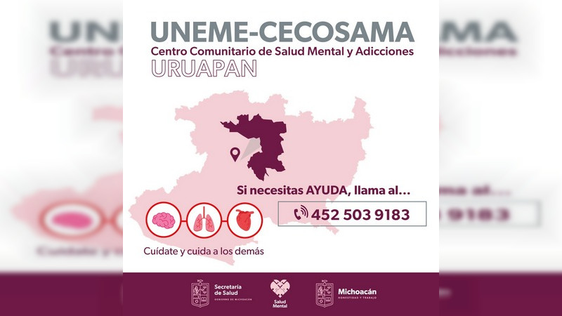Michoacán atiende la salud mental y adicciones en 5 centros integrales