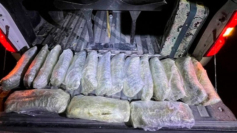 Aseguran maleta con marihuana abandonada en la carretera, en San Luis Potosí 
