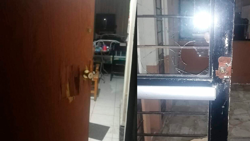 Encapuchados realizan destrozos en la Casa Hotel del Maestro en Morelia 