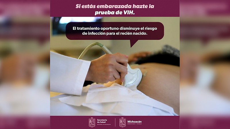 Invita Salud Michoacán a embarazadas a realizarse prueba rápida de VIH 