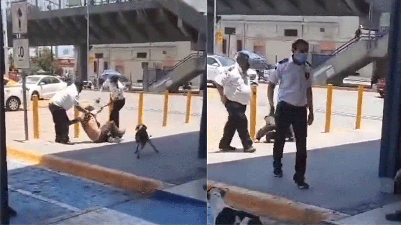 Guardias de seguridad golpean a persona en situación de calle en Nuevo León 