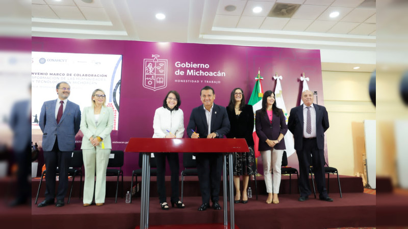 Conahcyt y Michoacán firman convenio para fortalecer la ciencia aplicada al bienestar de las personas y el ambiente