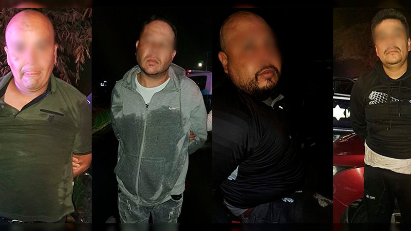 Tras persecución, cuatro sujetos son detenidos a bordo de vehículo con placas robadas 
