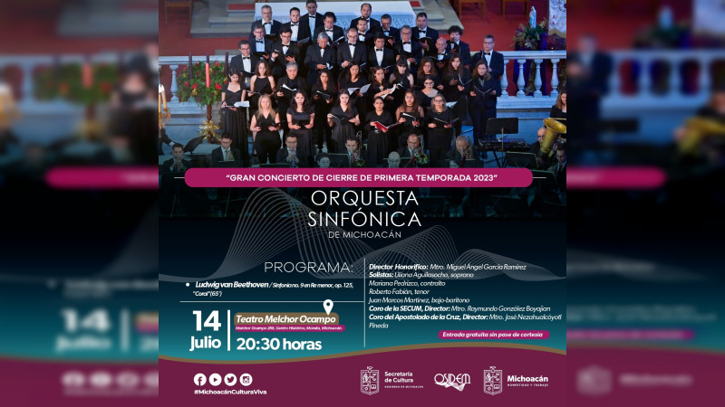 La OSIDEM cerrará primera temporada 2023 con gran concierto en el Ocampo 