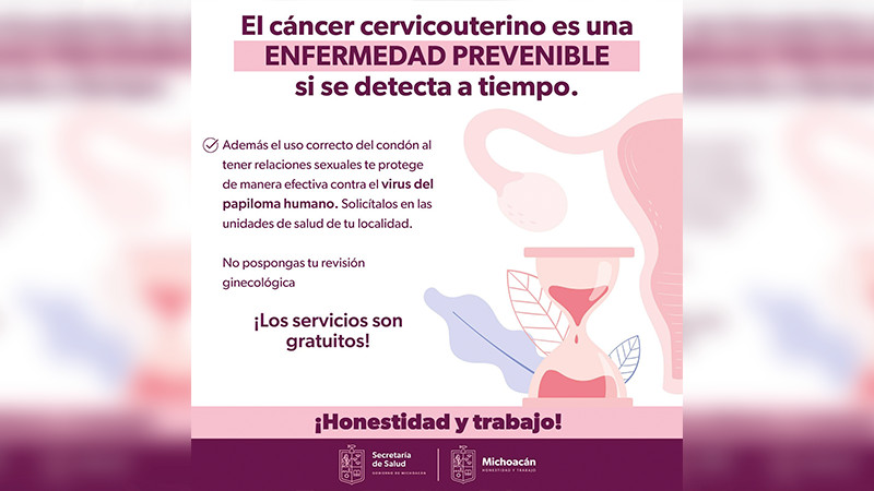 Ofrece Salud Michoacán pruebas gratuitas para detección de cáncer de cuello uterino 