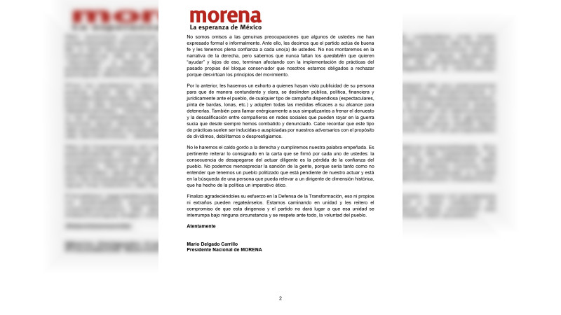 Mario Delgado exhorta a ‘corcholatas’ a detener espectaculares y promoción a favor