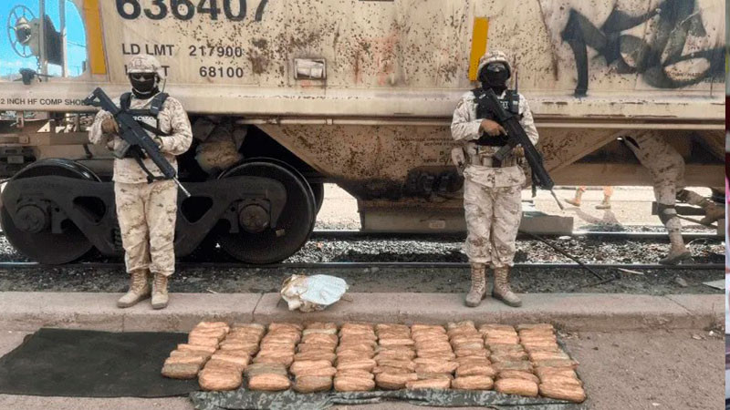En Sonora, militares interceptan cargamento de droga en vagones de tren 