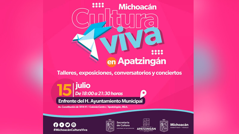 Este sábado, arranca Secum jornadas culturales en Apatzingán 