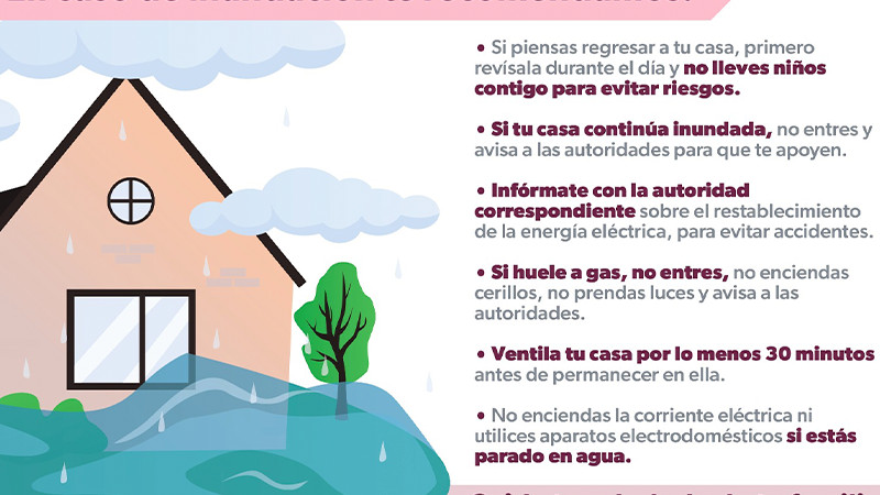 Conmina Salud Michoacán a la población, extremar precauciones en temporada de lluvias 