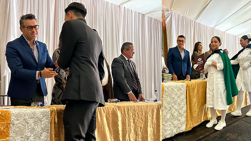 José Trinidad Lara, asistió a la ceremonia de Clausura del CONALEP plantel Cd Hidalgo 