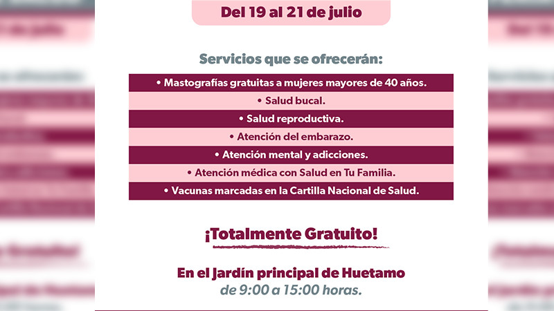 Lleva Salud Michoacán servicios médicos gratuitos a Huetamo 